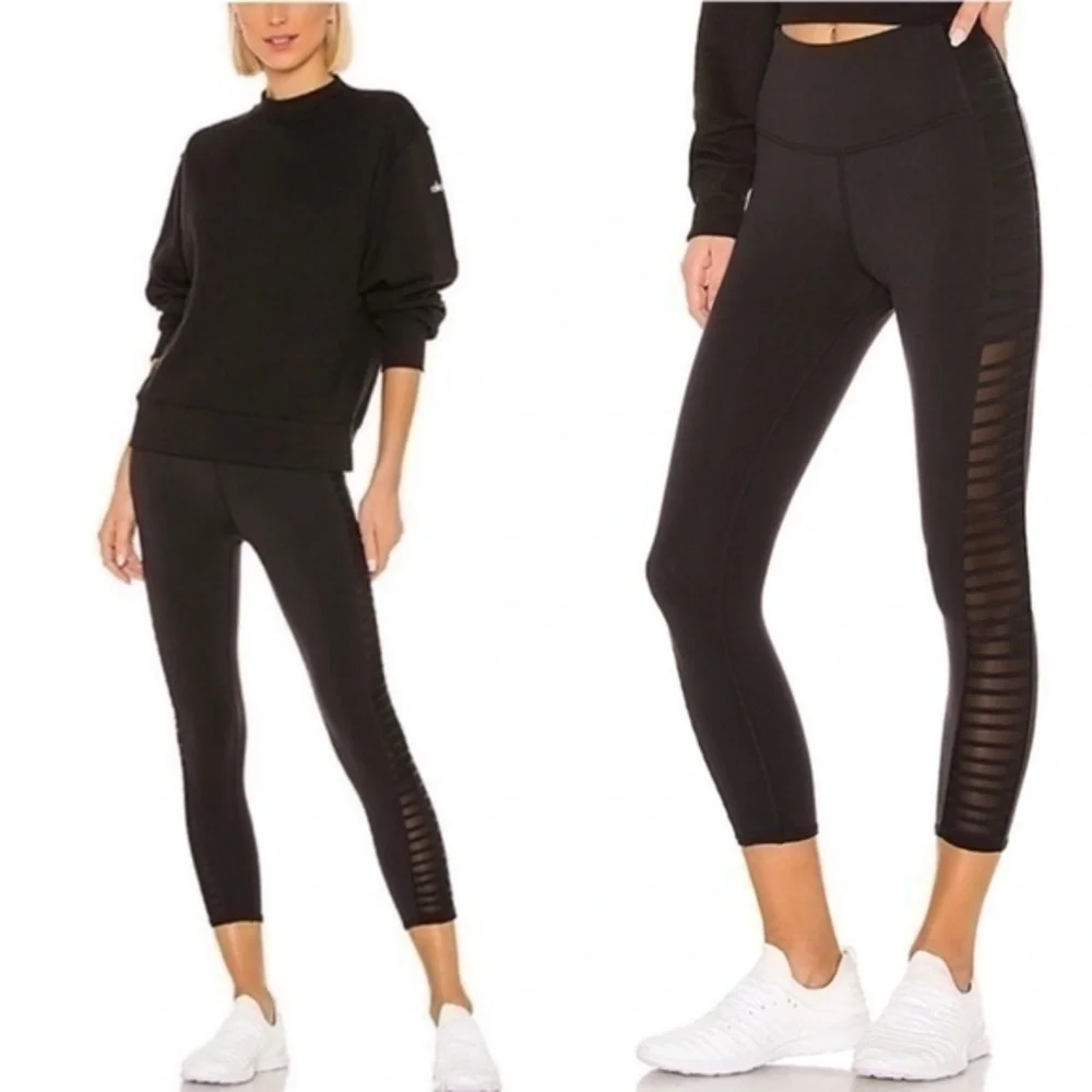 ALO YOGA HIGH WAISTED CROPPED PRISM LEGGING Side Panel mesh banded